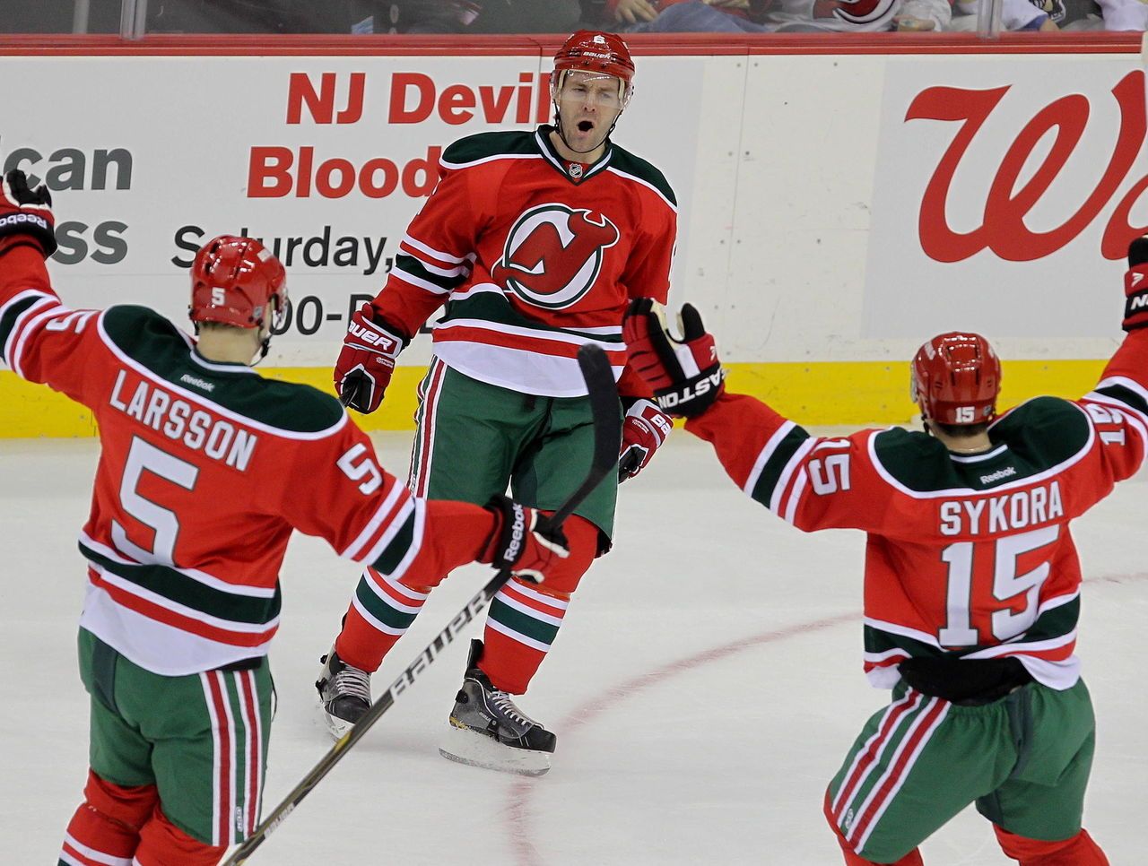 devils green and red jersey